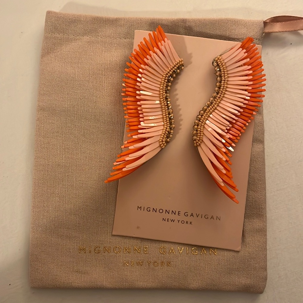 Mignonne Gavigan Madeline Earrings Coral Pink Orange